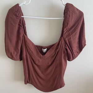 Wilfred Short Sleeve Fitted Crop Top